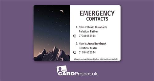 Twilight Peaks ICE Photo ID Card (REAR)